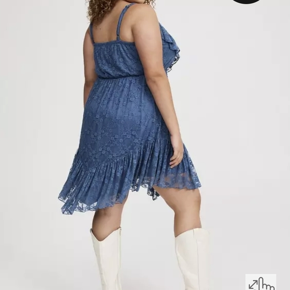 Torrid Blue Ruffled Sundress Sleeveless Mini - Picture 3 of 5